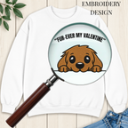 Peeking Dog Embroidered Sweatshirt