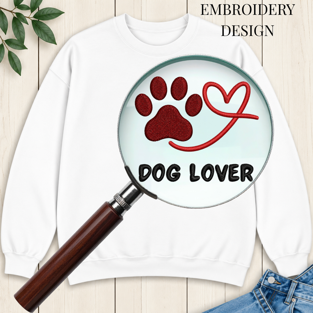 Dog Lover Paw Embroidered Sweatshirt