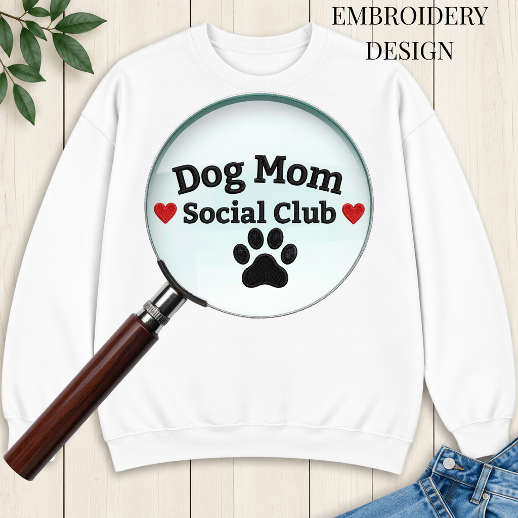 Dog Mom Social Club Embroidered Sweatshirt