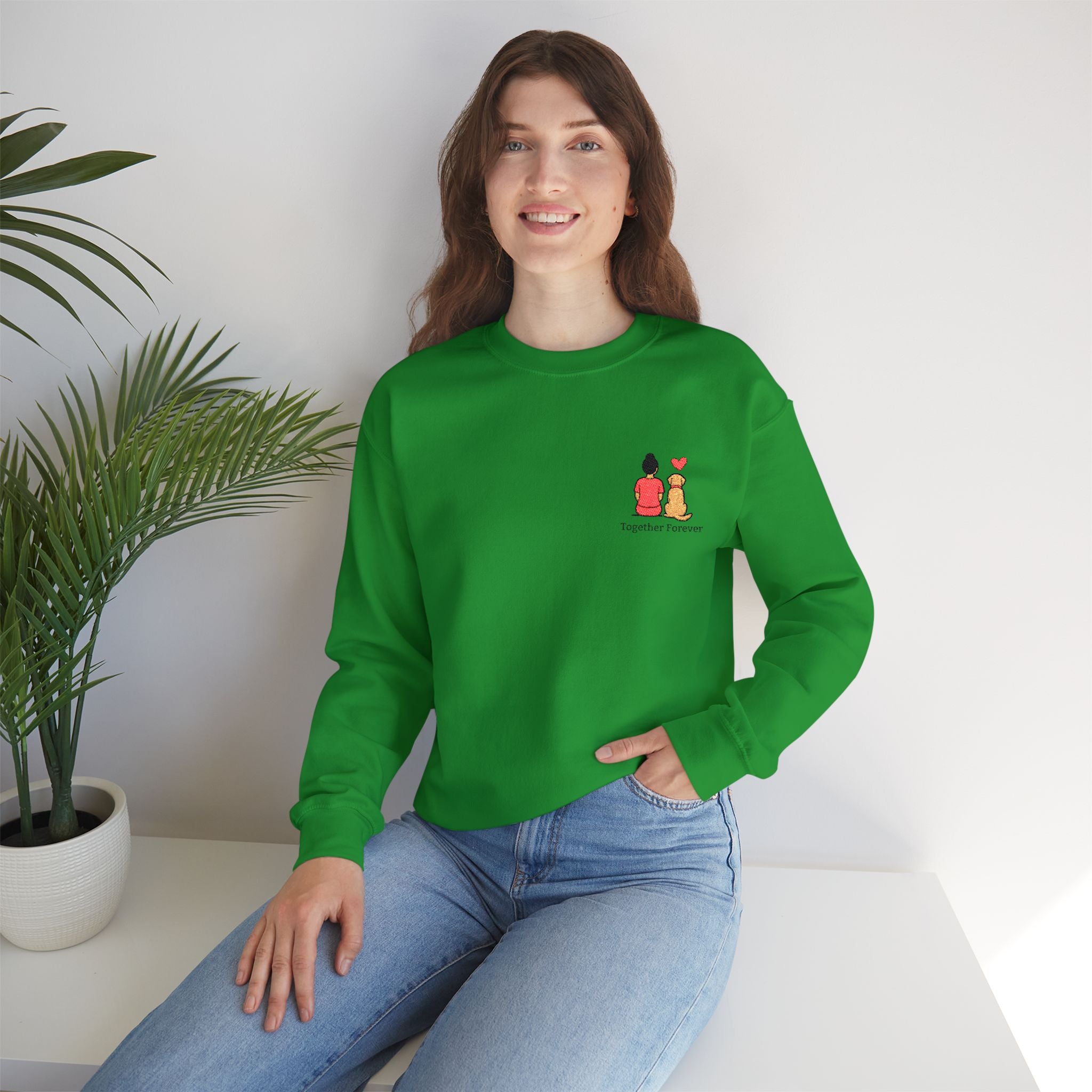 Crewneck Sweatshirt — 'Friends & Food' Cute Mini Illustration
