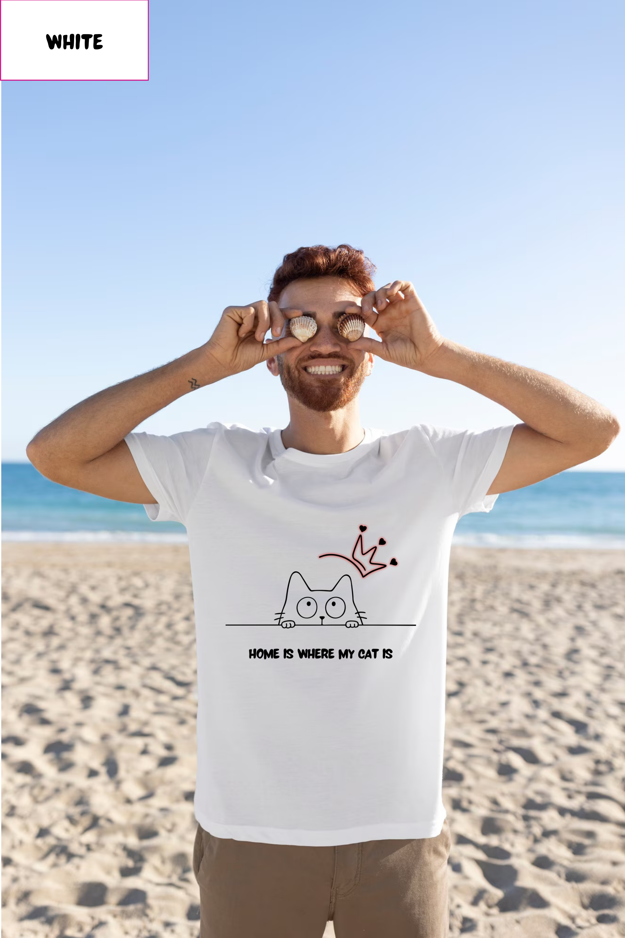 Cat Lover T-Shirt – "Home Is Where My Cat Is" Cute Minimalist Tee